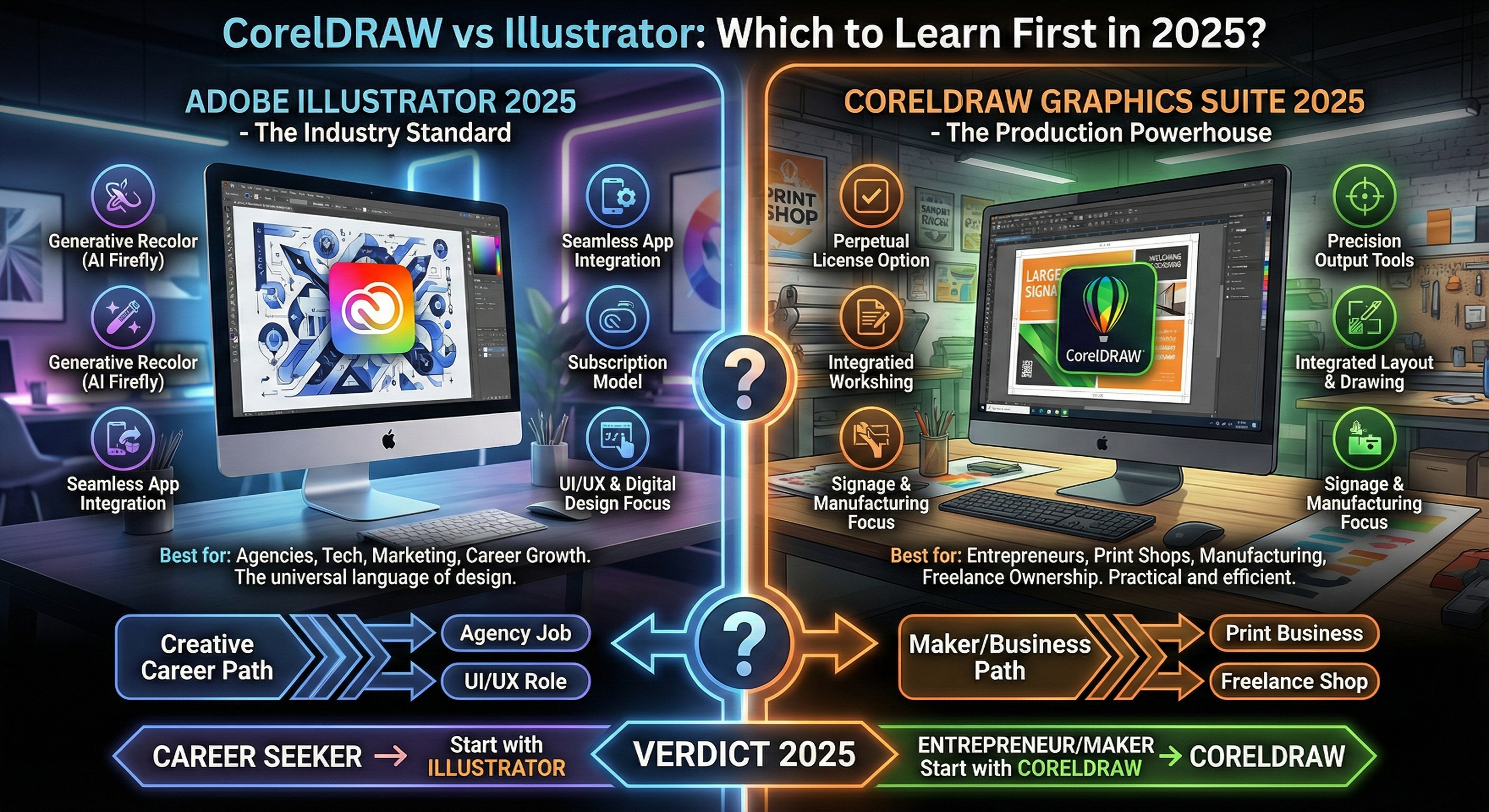 CorelDRAW vs Illustrator: Which One Should You Learn First in 2025?